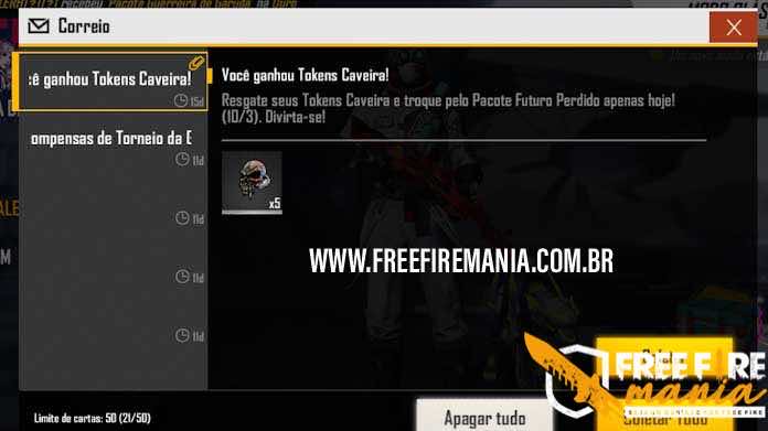 Garena enviou os Tokens da Caveira das Trevas