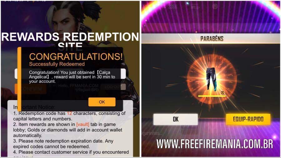 Rewards Redemption Site Garena: como resgatar o código Free Fire