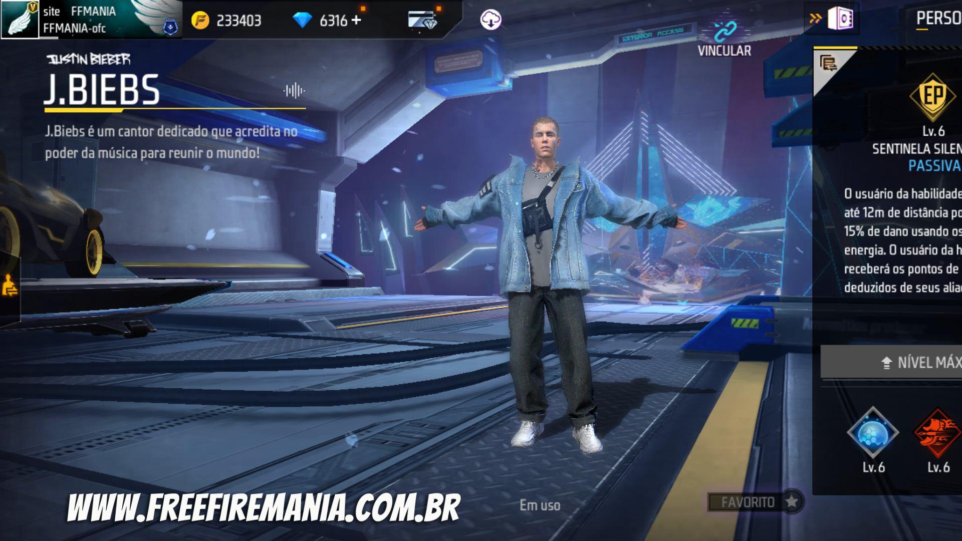 Garena removerá personagem J.Biebs (Justin Bieber) do Free Fire