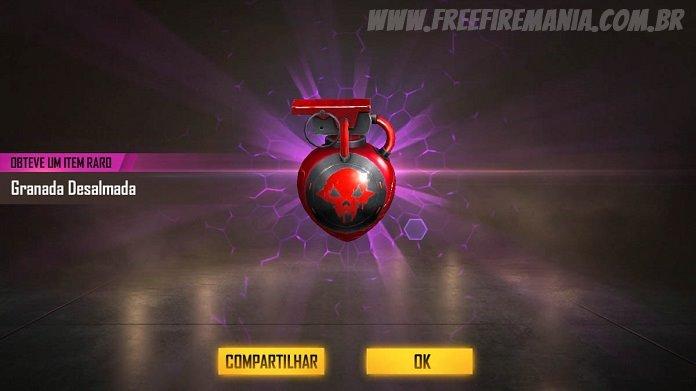 HOJE: Faça login no Free Fire para ganhar a nova skin da Granada Desalmada