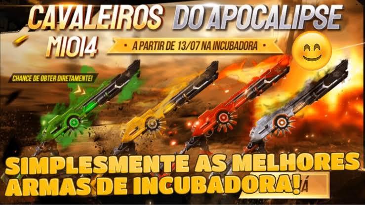 Incubadora Free Fire: Cavaleiros do Apocalipse com a M1014 está de volta a roleta