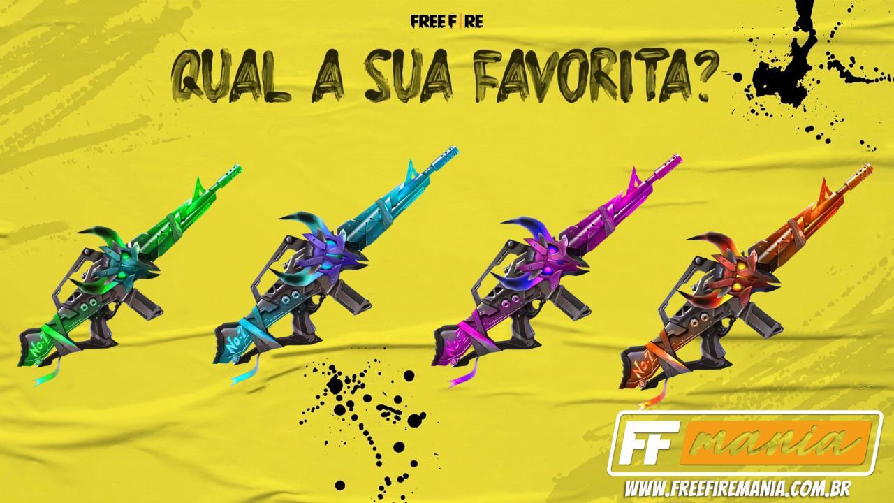 Incubadora Free Fire Março 2021: nova roleta traz as skins da arma M4A1 tropas sombrias