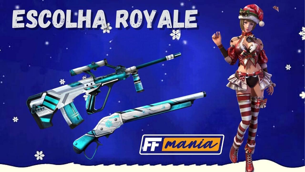 Inéditas skins da AUG e M1887 Granizo chegam no Escolha Royale do Free Fire