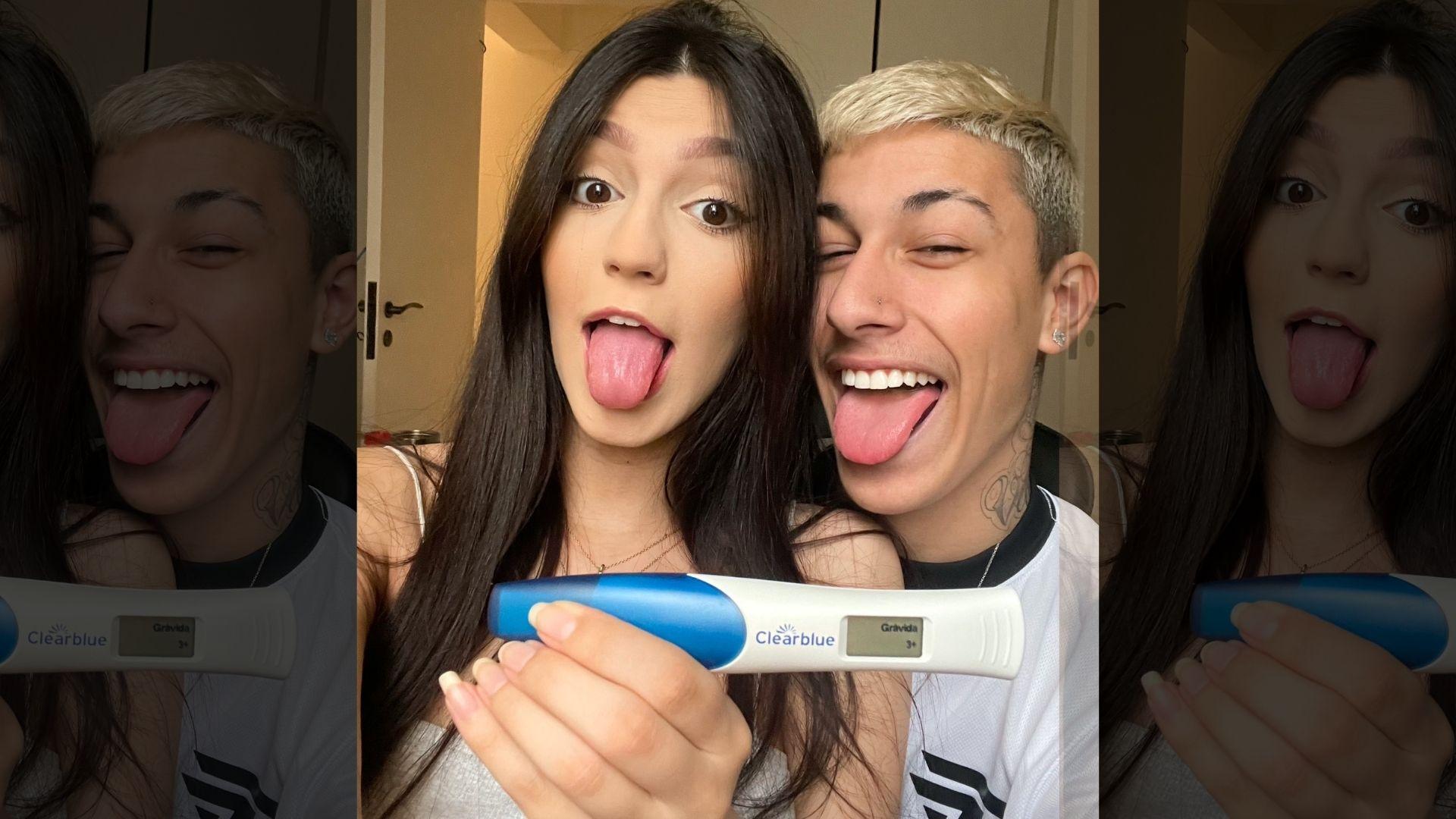 Kauelok mostra foto de teste de gravidez com Isa Fonti: “BabyLokFonti vem aí”