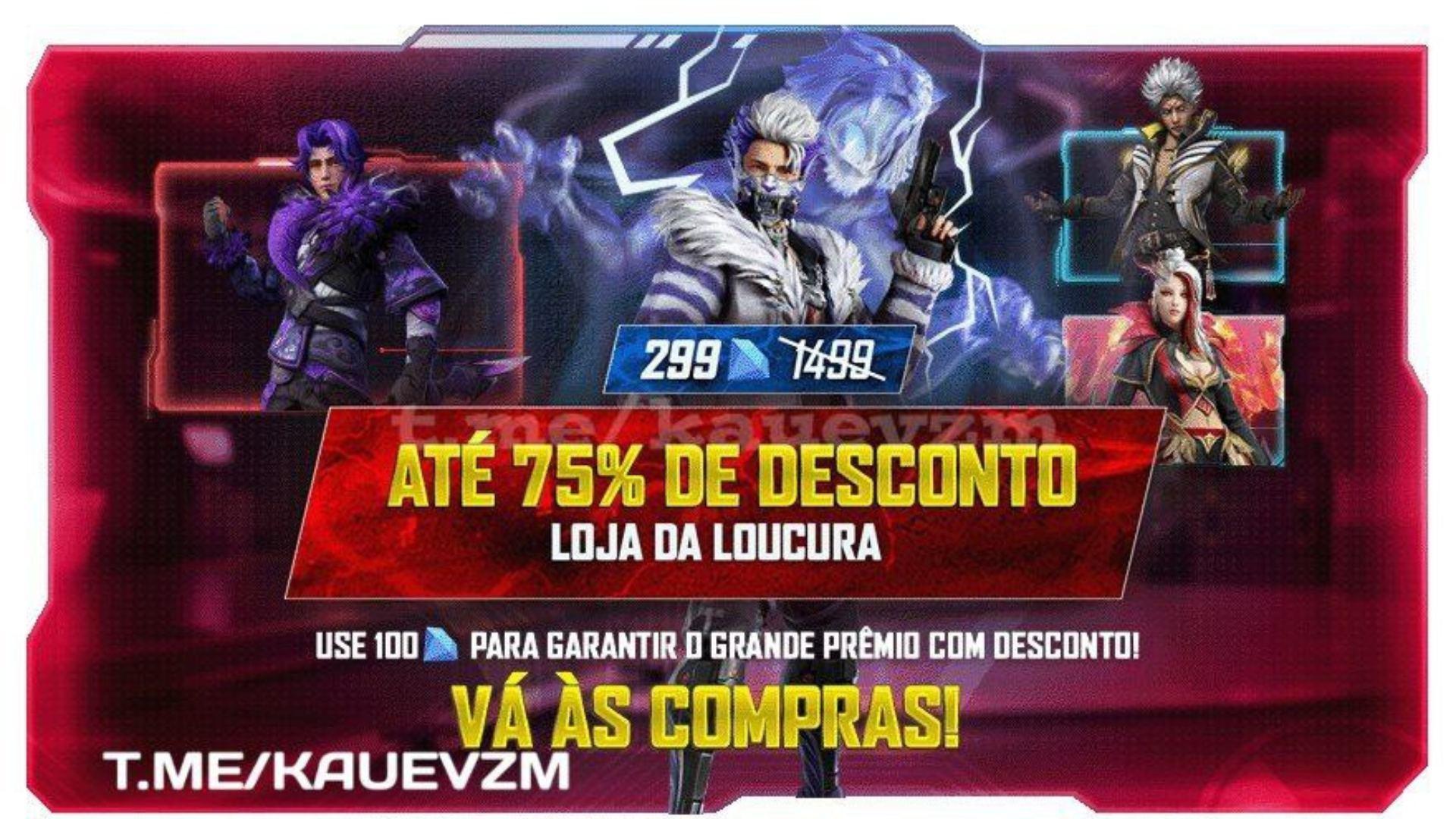 Loja da Loucura no Free Fire retorna com skins Redenção