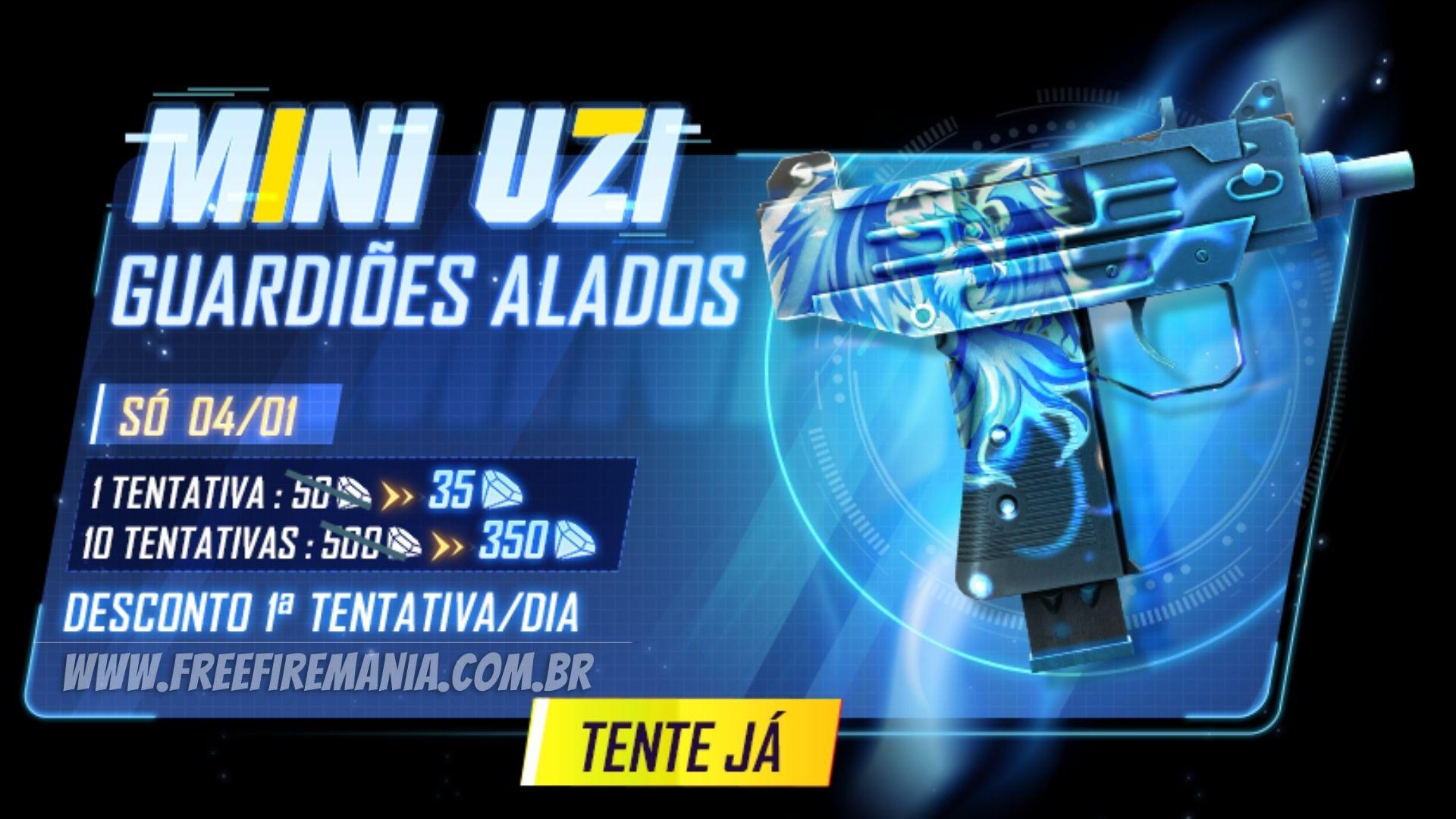 Mini Uzi chega ao Free Fire; skin Guardiões Alados estará disponível nesta terça (4)