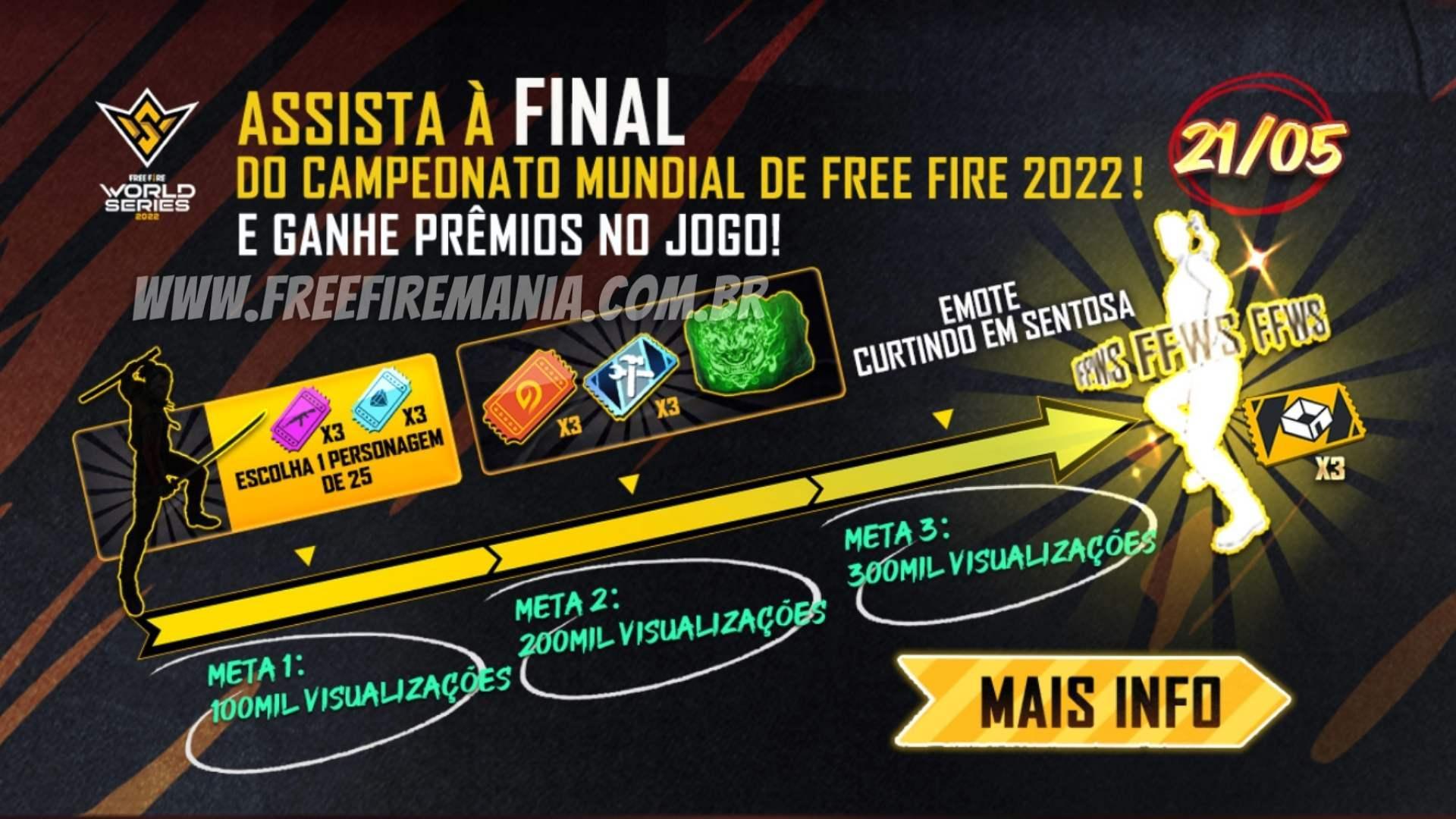 Mundial de Free Fire 2022 bate 2 metas e premiação é liberada; veja como resgatar