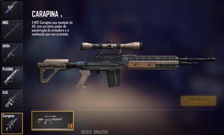 Free Fire's new weapon: M21 Carapina