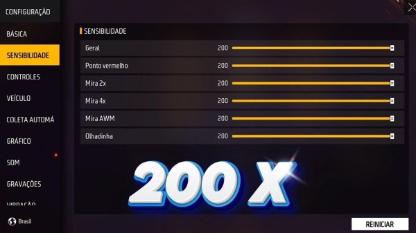 New Maximum Sensitivity of 200 in the Free Fire April 2024 Update