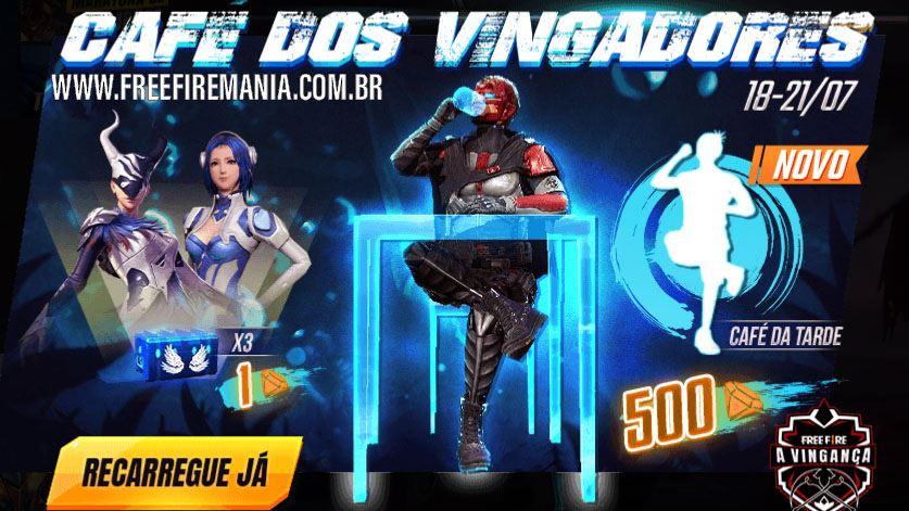 Novo evento de recarga Café dos Vingadores traz emote inédito ao Free Fire