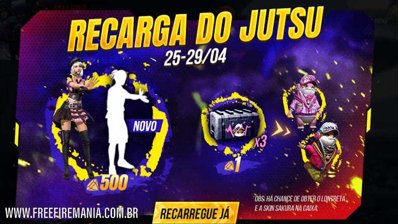 Novo evento Recarga do Jutsu no Free Fire