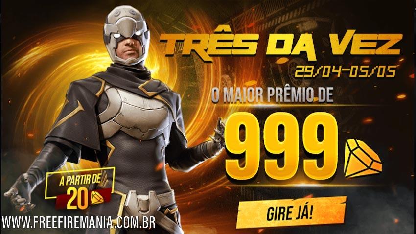 Novo Evento Três da Vez disponível no Free Fire Brasil