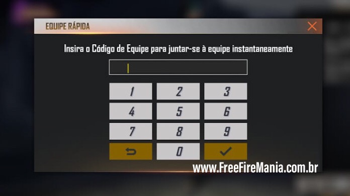 Novo: Gere Códigos de Equipe para entrar nas Partidas do Free Fire 