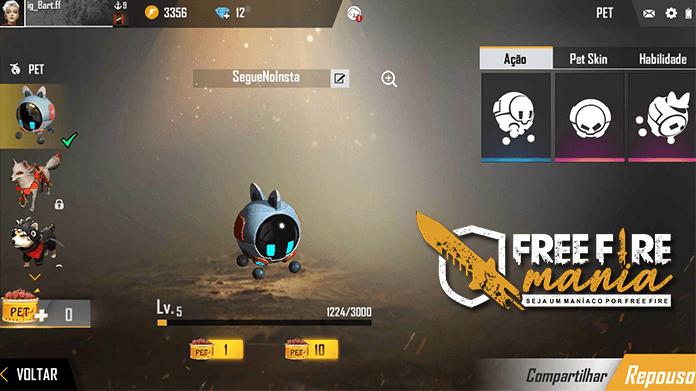 Pet Robô no Free Fire: habilidades e dicas