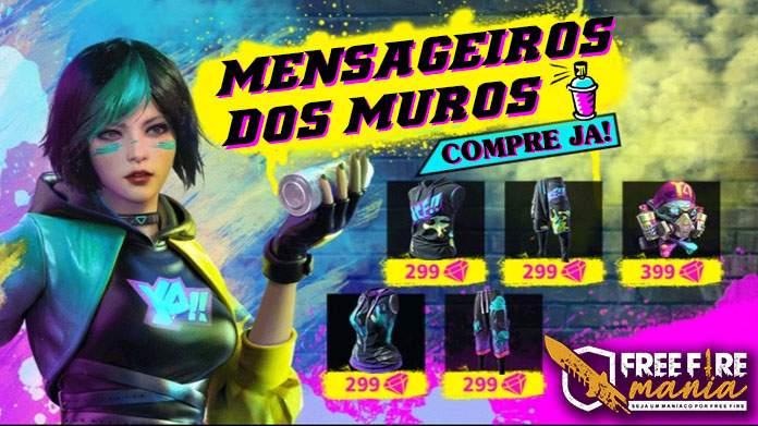 Novos pacotes Mensageiros dos Muros no Free Fire