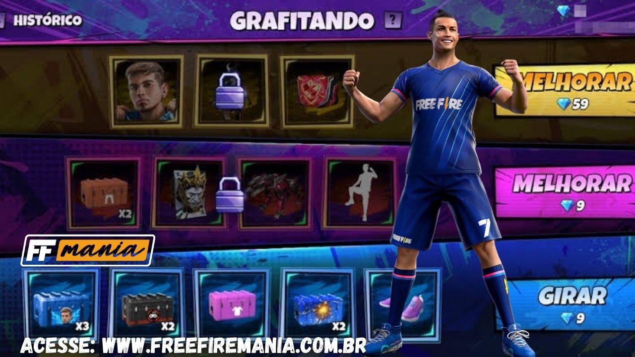 Pacote do Cristiano Ronaldo, Agente Golático chega no Grafitando Free Fire