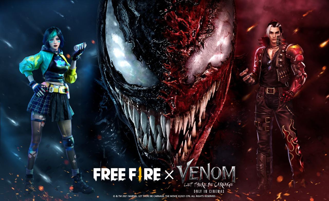 Parceria entre Garena Free Fire e o filme Venom 2, Tempo de Carnificina, chega em 10 de Outubro