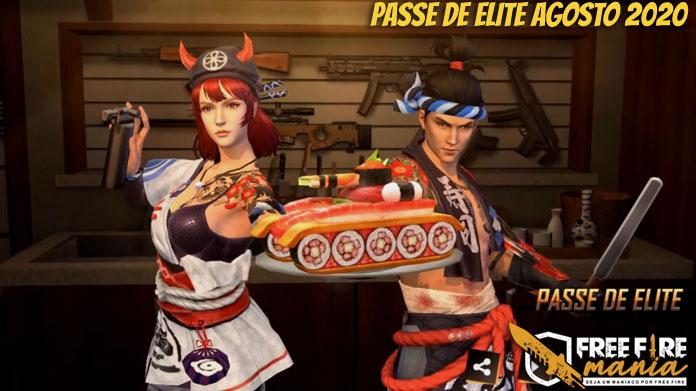 Passe de Elite Ameaça Sushi: Agosto 2020 no Free Fire