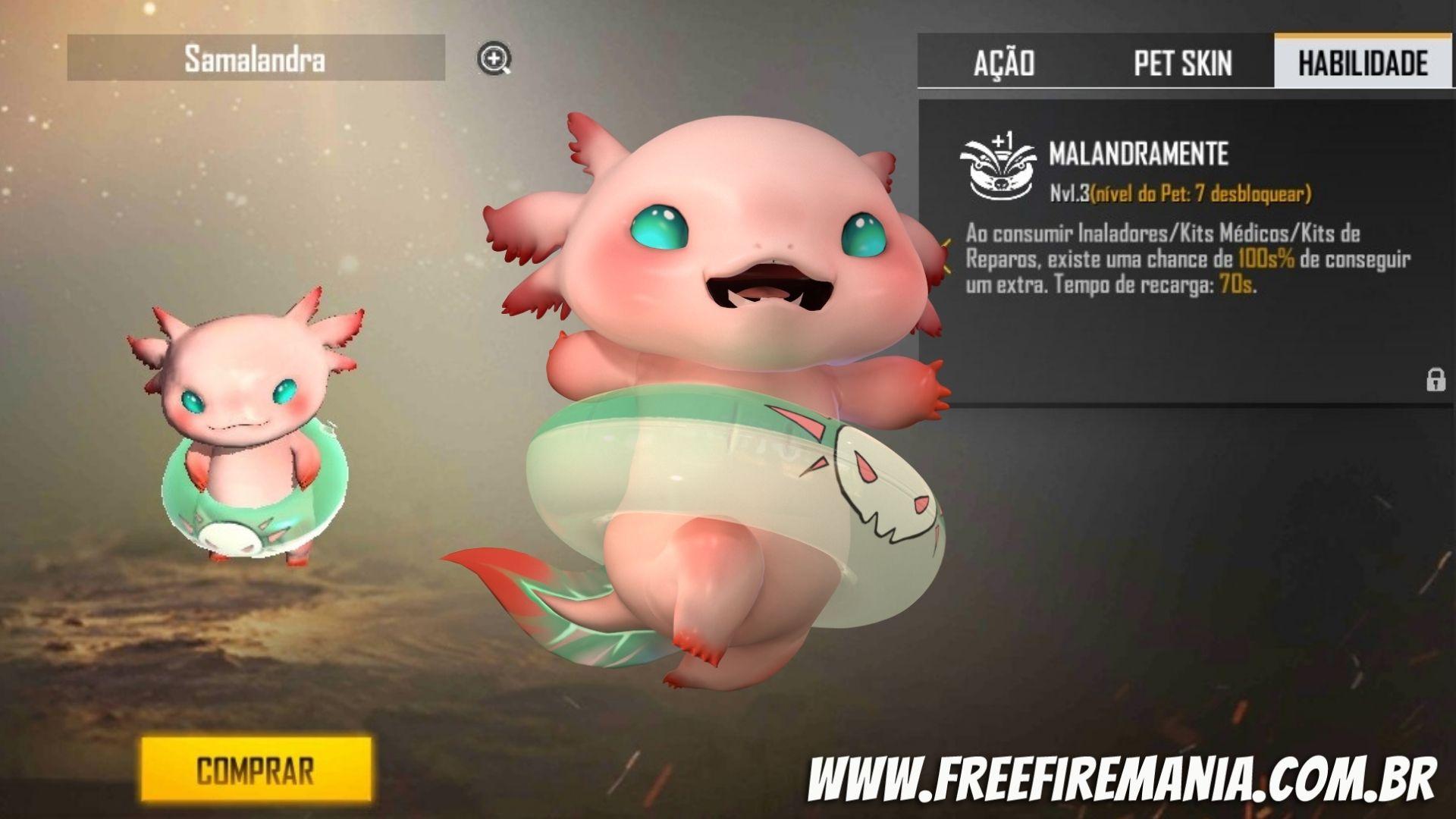 Novo pet do Free Fire é uma Salamandra; confira habilidade