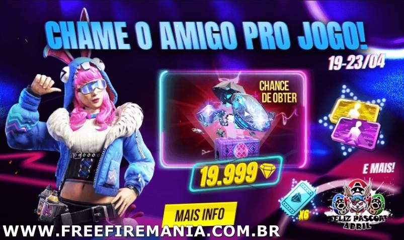 Primeiro jogador BR a ganhar 19.999 Diamantes no Chame o Amigo de Volta