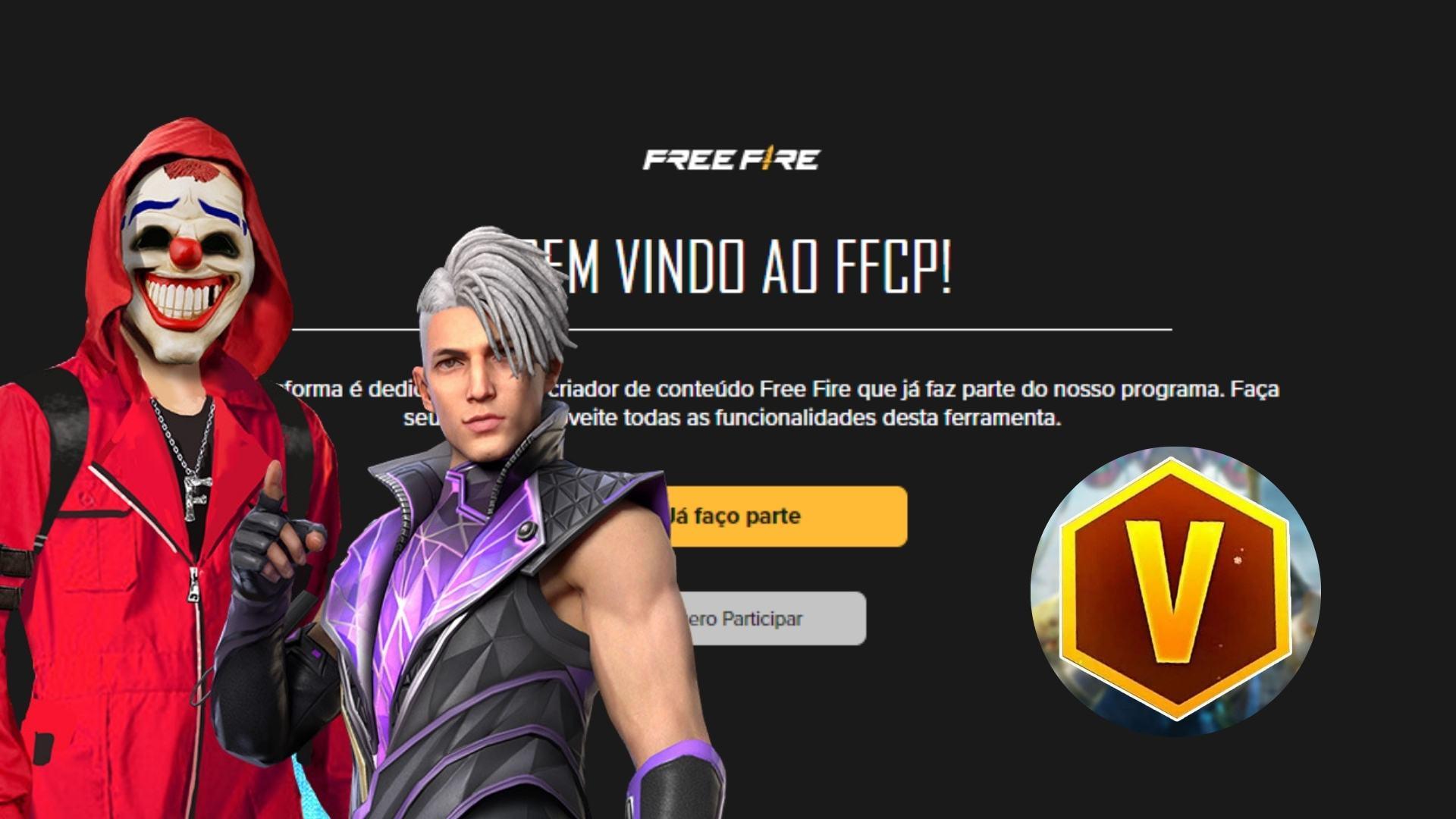 Novo Codiguin do Free Fire com skins criadas por influenciadores brasi