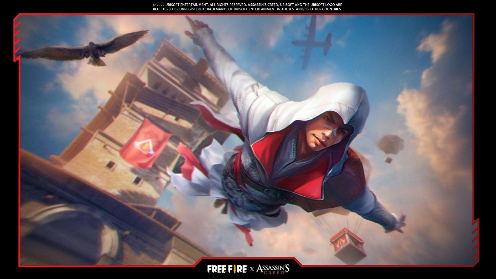 Realize o “Salto da Fé” no novo evento do Free Fire com Assassin’s Creed