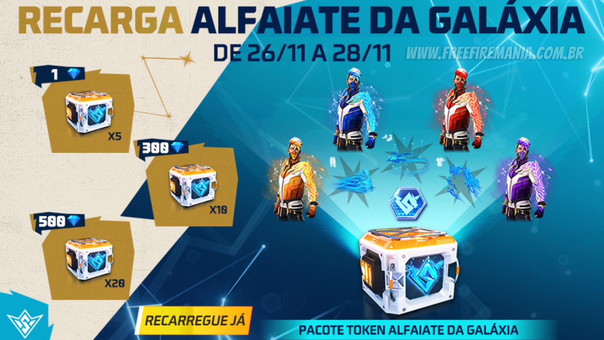 Recarga Free Fire: 26 de novembro (2022); Alfaiate das Galáxias como recompensa