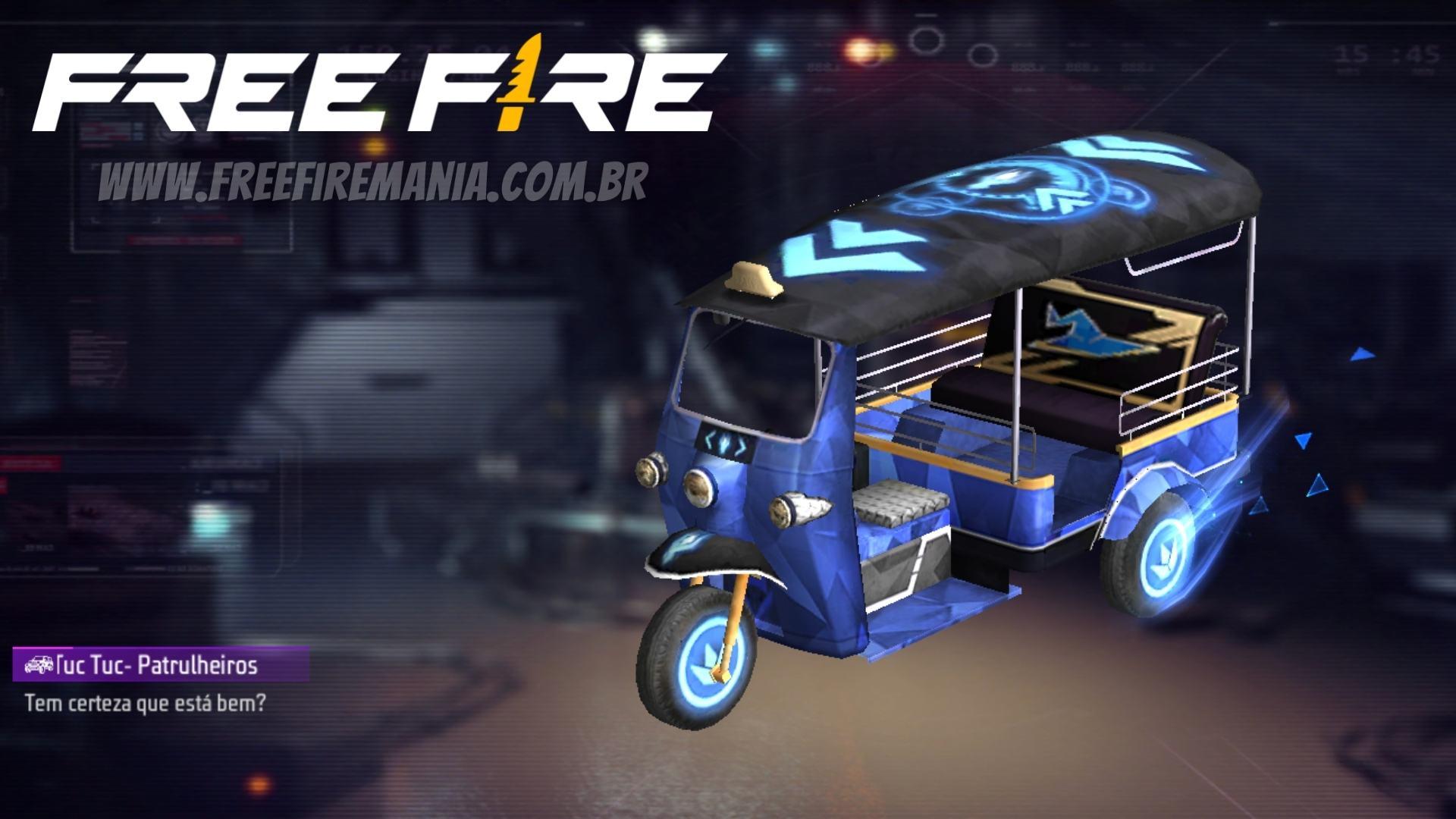 Recarga Free Fire: 8 de novembro (2022); diamantes por Tuc Tuc Patrulheiros