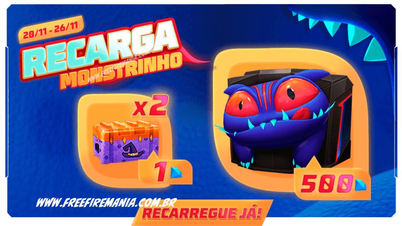 Recarga Free Fire: ganhe Parede De Gelo Monstrinho ao comprar