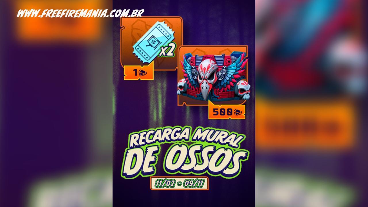 Recarga Free Fire: 29 de outubro (2022); diamantes por recompensa Flores de  Ossos