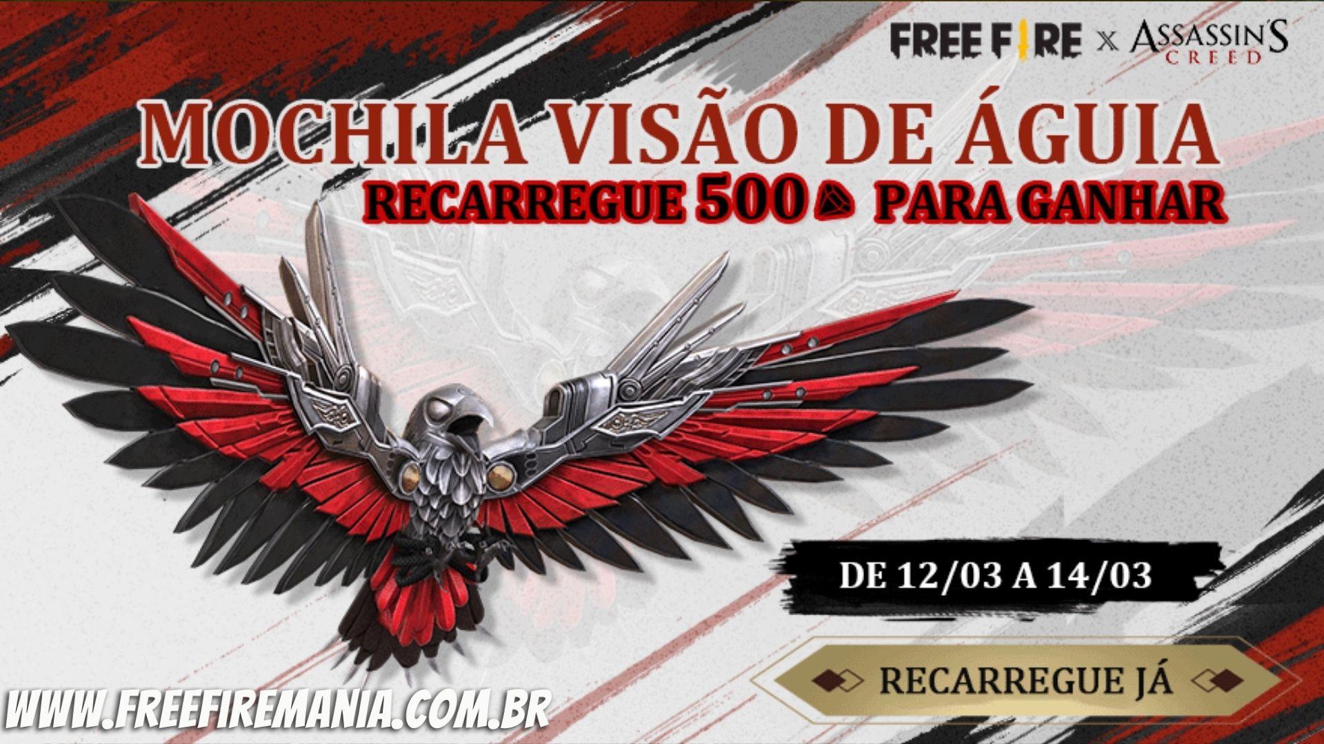 Recarga Free Fire: mochila lendária em parceria com Assassin´s Creed neste fim de semana