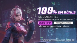 Free Fire libera bônus de 100% nas recargas de diamantes em agosto