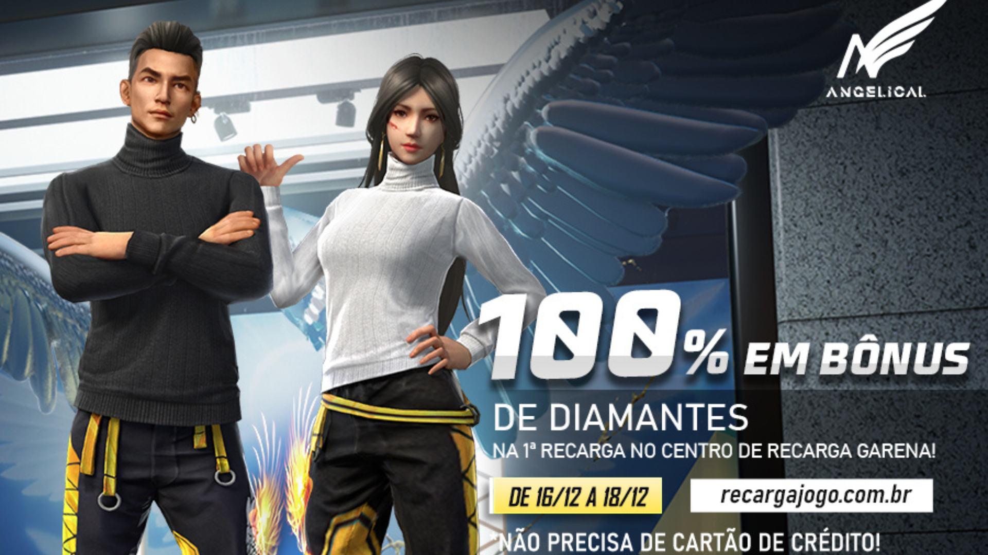 100 Free Fire Diamantes + Bônus - Código Digital - Playce - Games