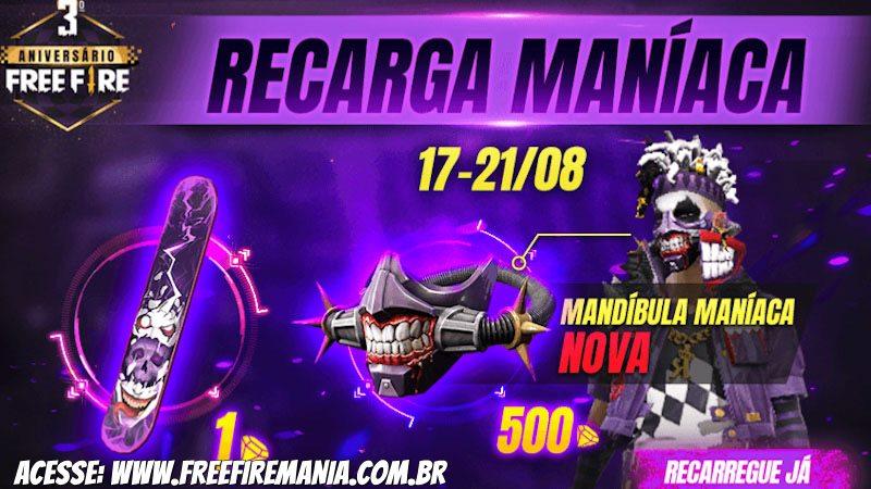 Manic Recharge: new event with free gifts when reloading diamonds on Free Fire