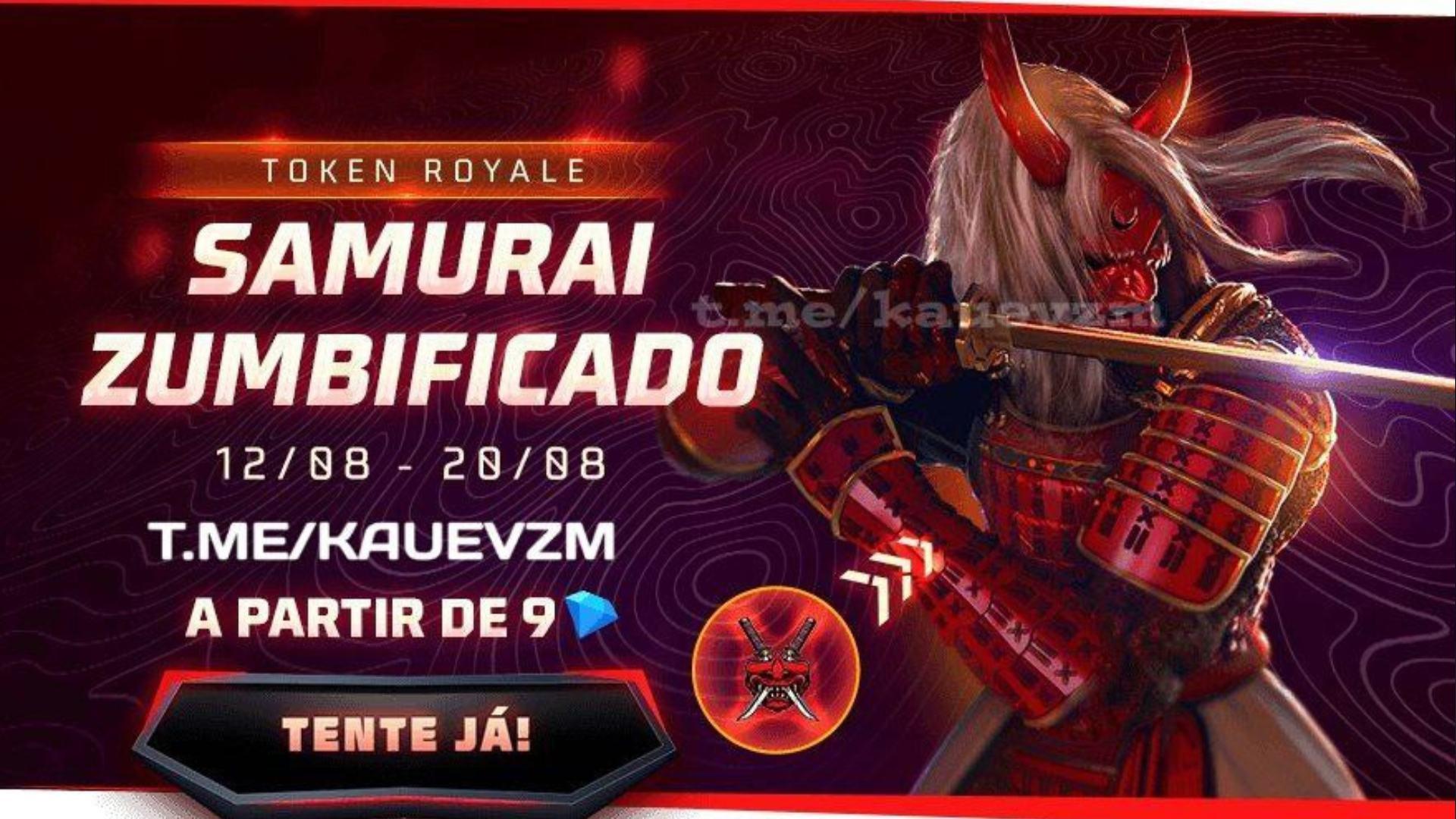 Samurai Zumbificado retorna ao Free Fire através do evento Token Royale