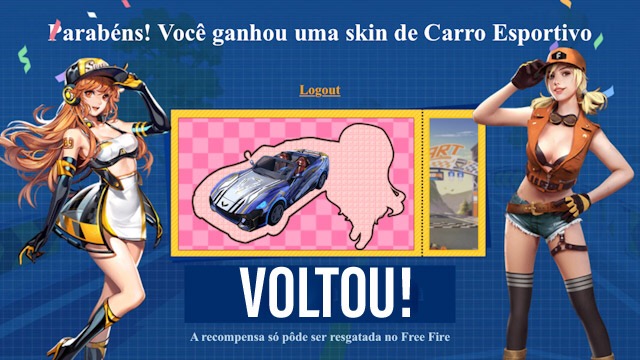 Skin Carro Esportivo: Site da Loteria VOLTOU!