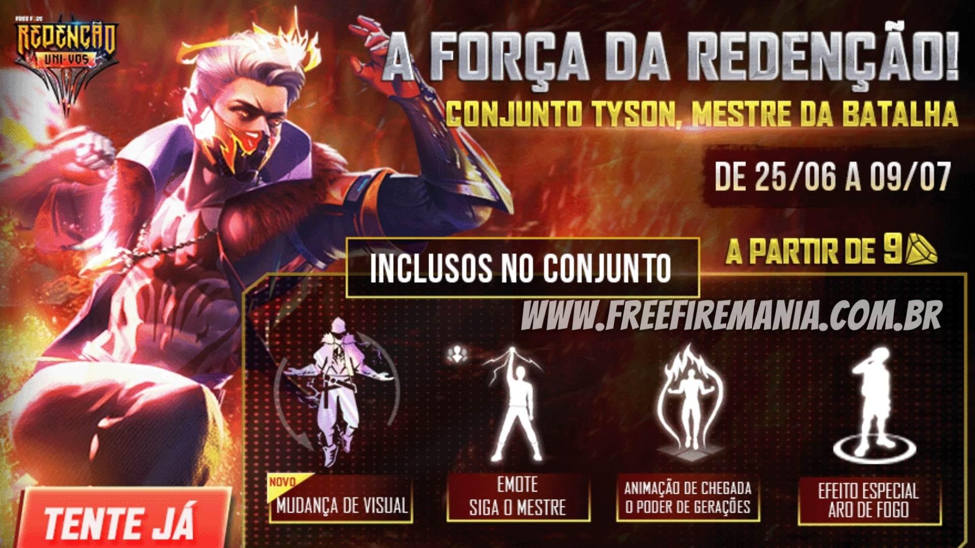 Skin Lendária: Tyson - Mestre da Batalha chega ao Free Fire; saiba como pegar