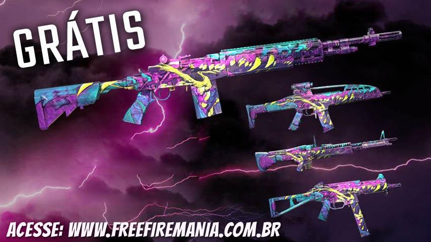 Skins de Armas Grátis para todos os jogadores de Free Fire BR!