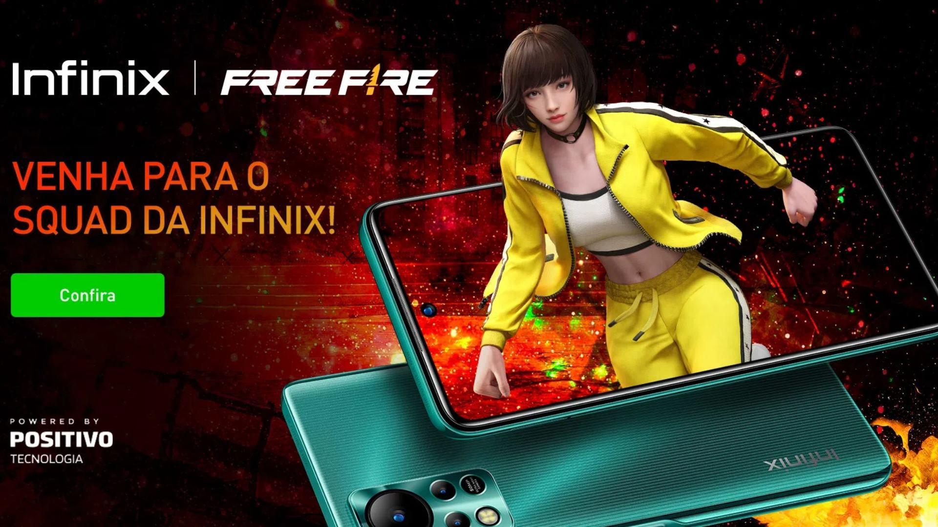 Parceria Free Fire e Infinix promove celulares e dá desconto na