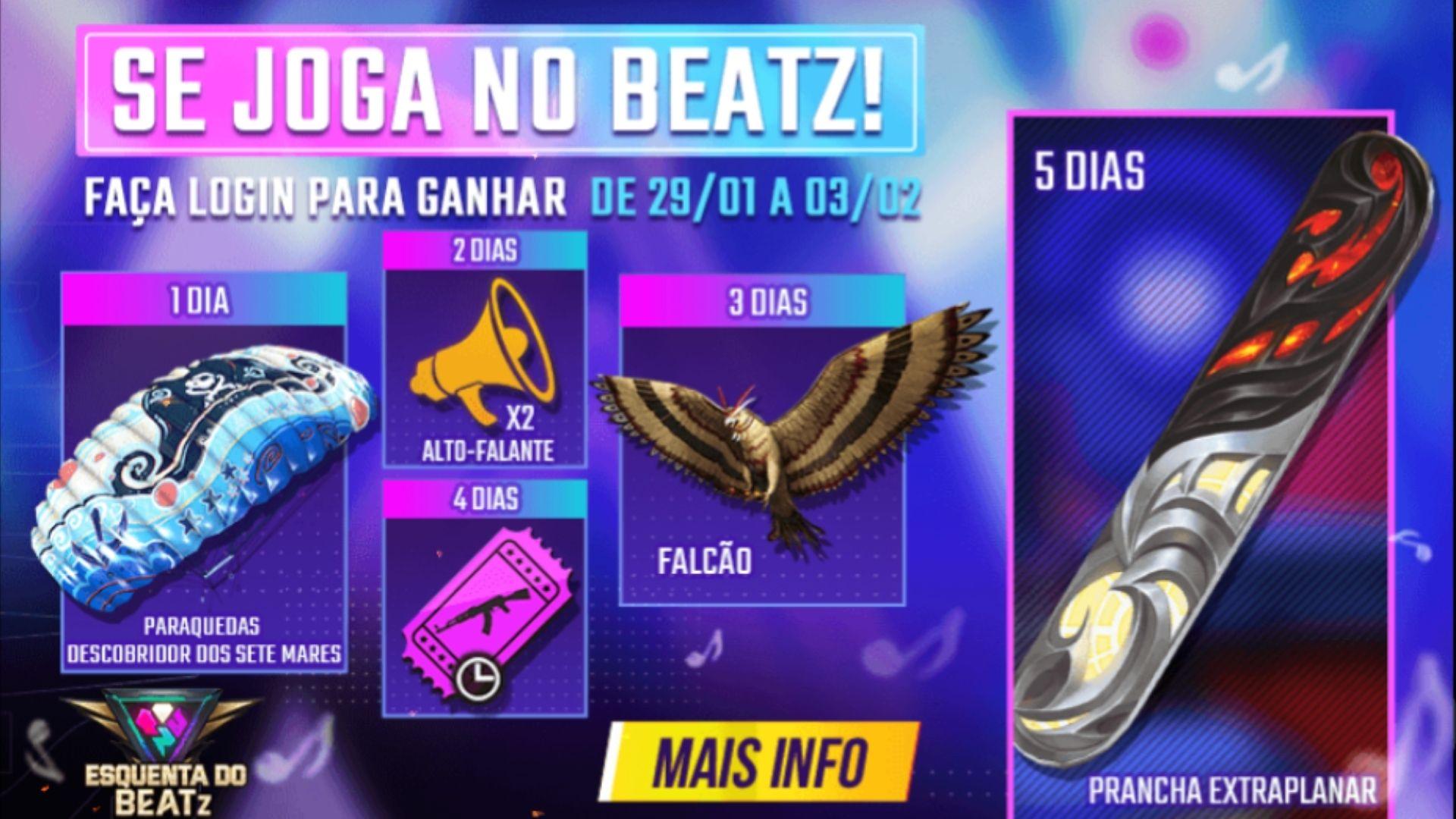 Squad Beatz chega ao Free Fire com diversos itens gratuitos; veja como conseguir 