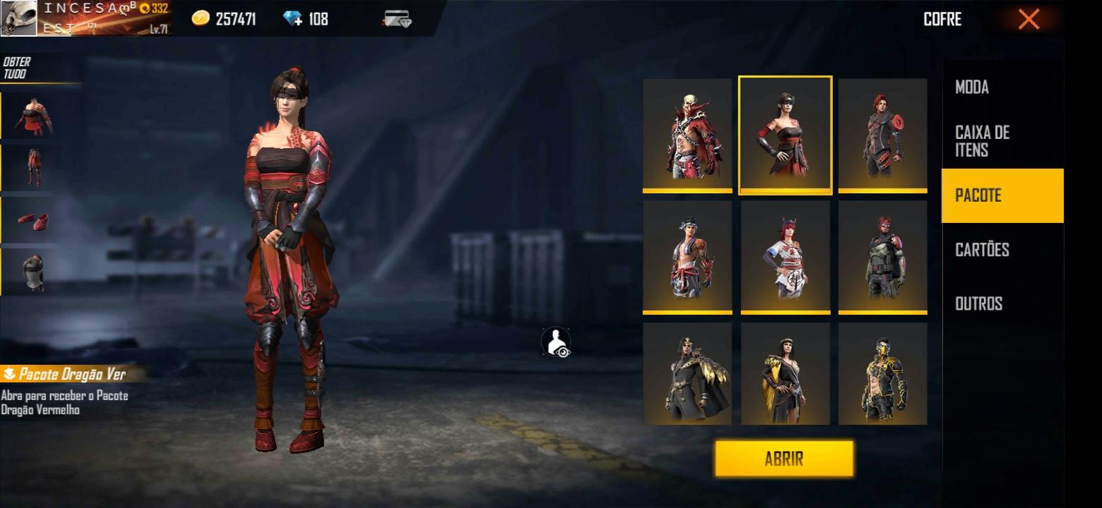 Top 5 itens de skins e pacotes reciclados do Free Fire