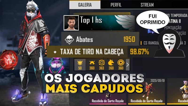 Top 5 jogadores com maiores taxa de Capa do Free Fire