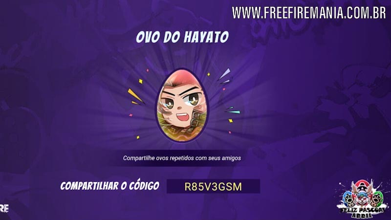 Troca de Códigos de Ovos de Páscoa no Free Fire