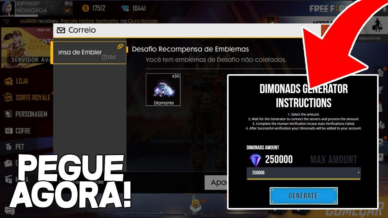 Dx FF Club Free Fire: site com promessa de diamantes é a nova